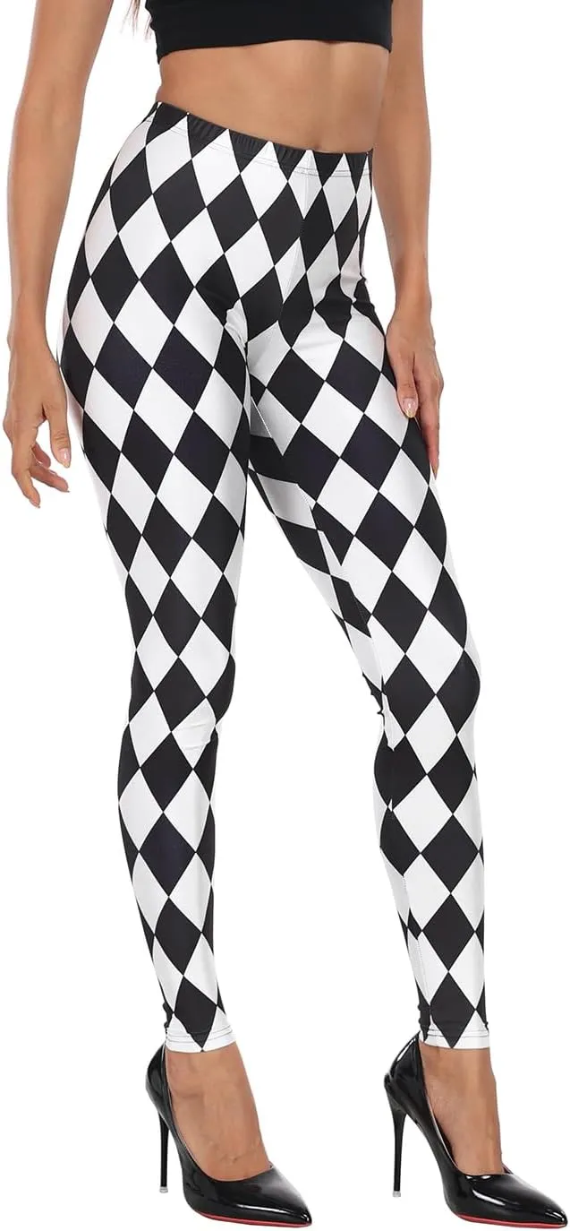 HDE Trendy Design Workout Leggings - Fun Fashion Graphic Printed Cute Patterns
