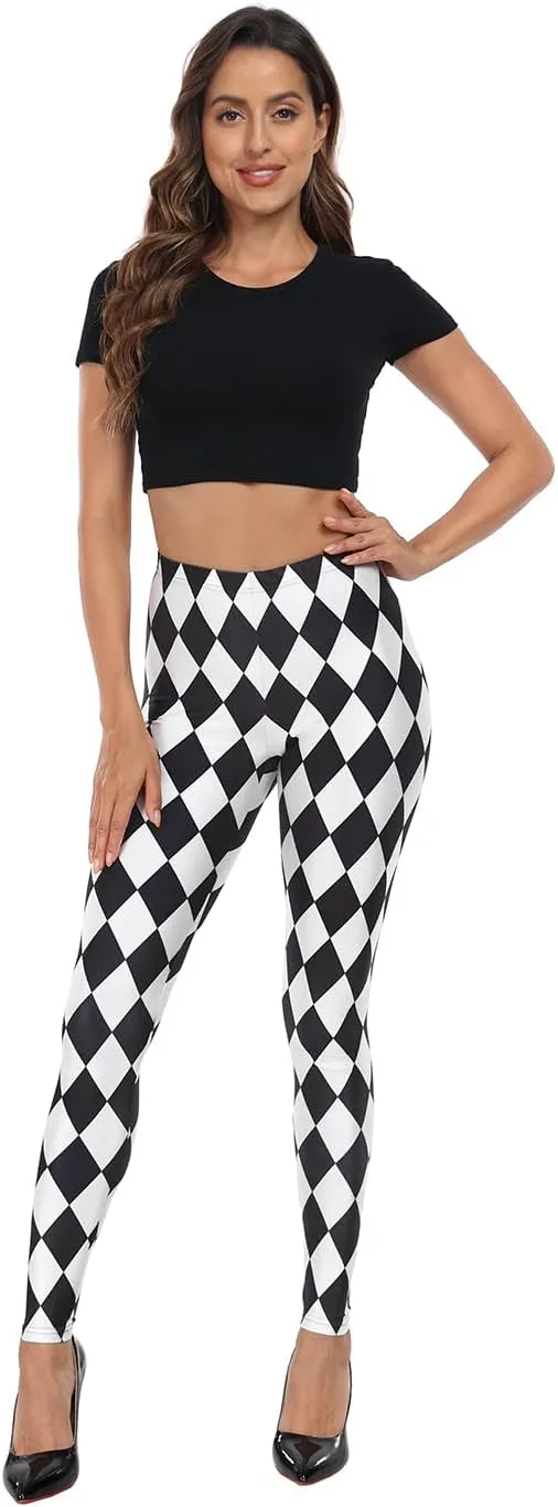 HDE Trendy Design Workout Leggings - Fun Fashion Graphic Printed Cute Patterns