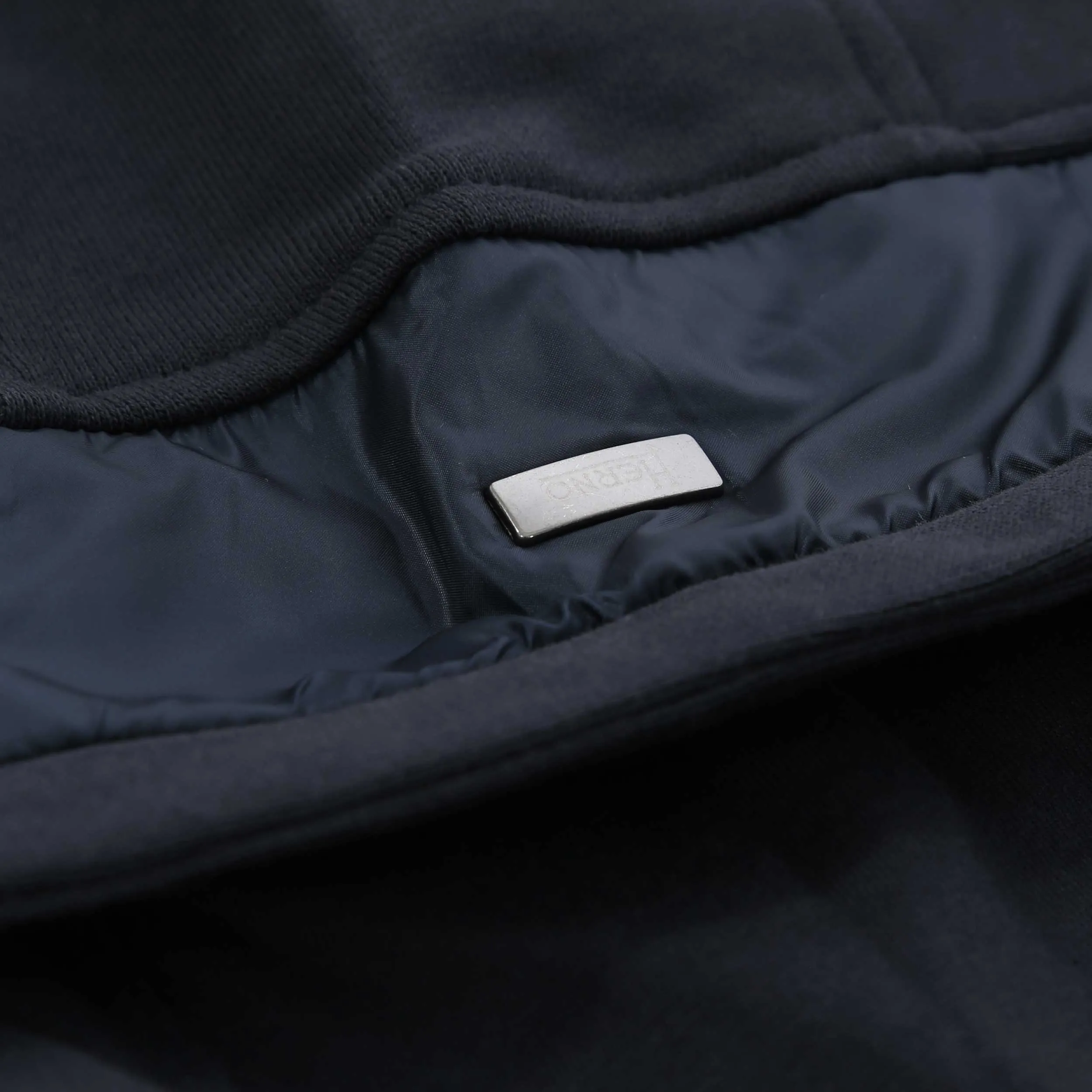 Herno Felpa Logo Con Cappuccio Hoodie Sweat Top in Navy
