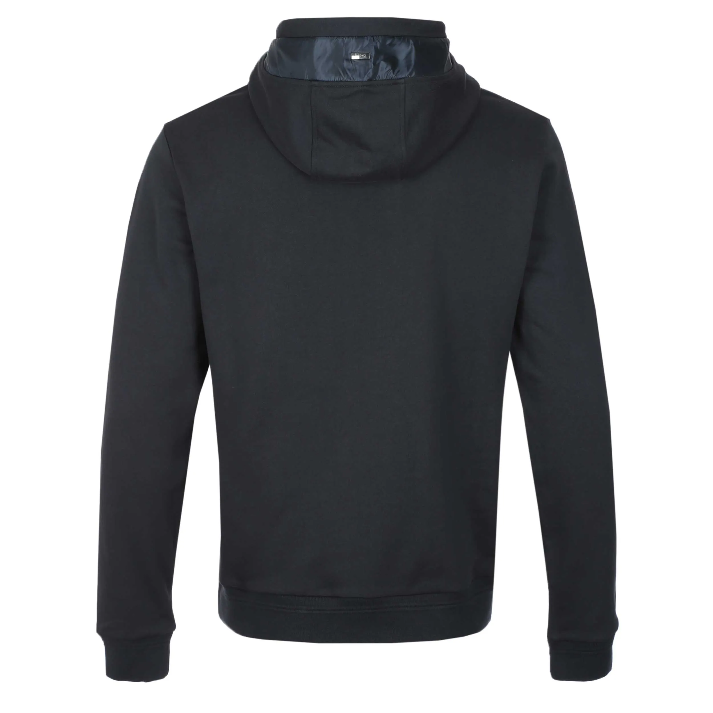 Herno Felpa Logo Con Cappuccio Hoodie Sweat Top in Navy
