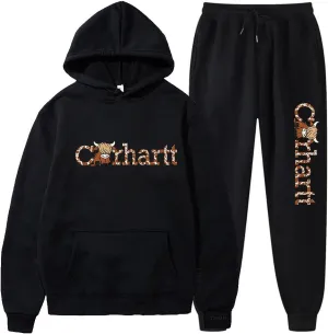 Highland Cow Hoodie Womens 2 Piece Outfits Cow Print Sweatsuit Sets with Joggers Sweatpants Fun Cow Lover Gift