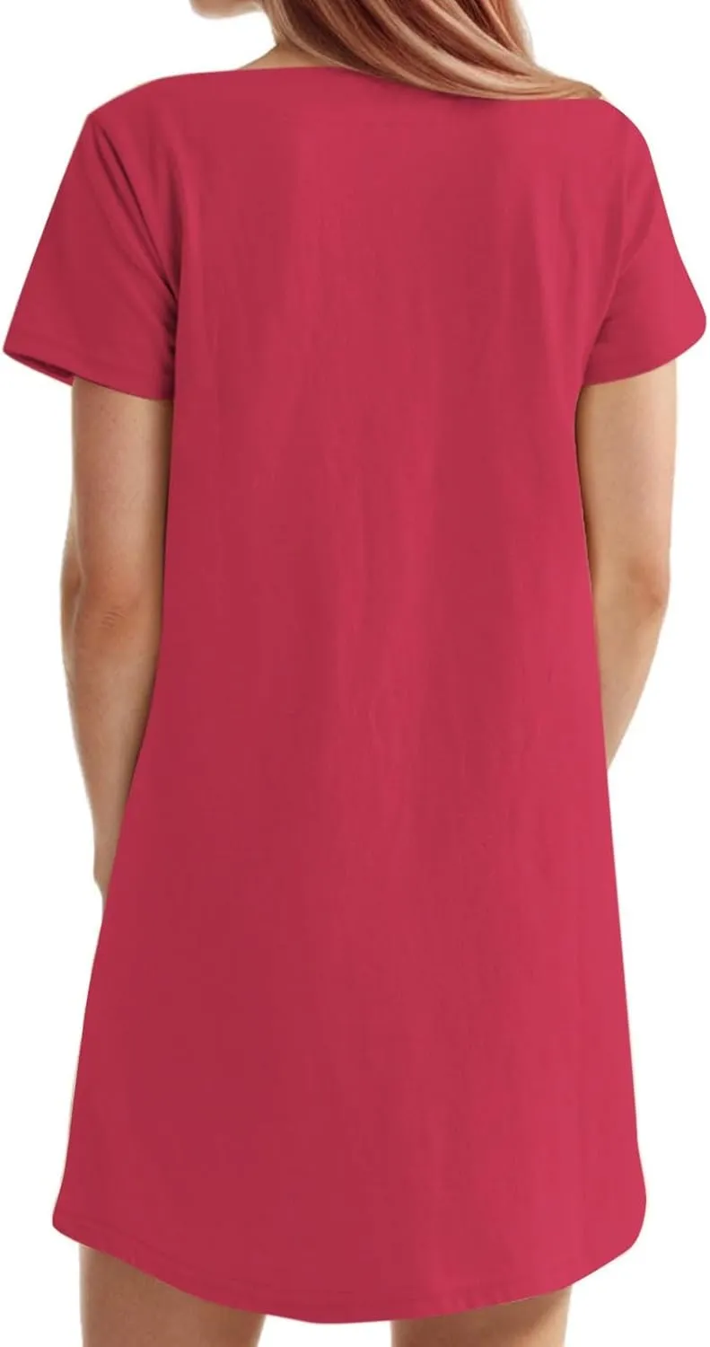 hlysgo Beach Dresses for Women 2025 Summer Short Sleeve Square Neck Casual Dress Solid Soft Comfy Mini Dress with Pockets
