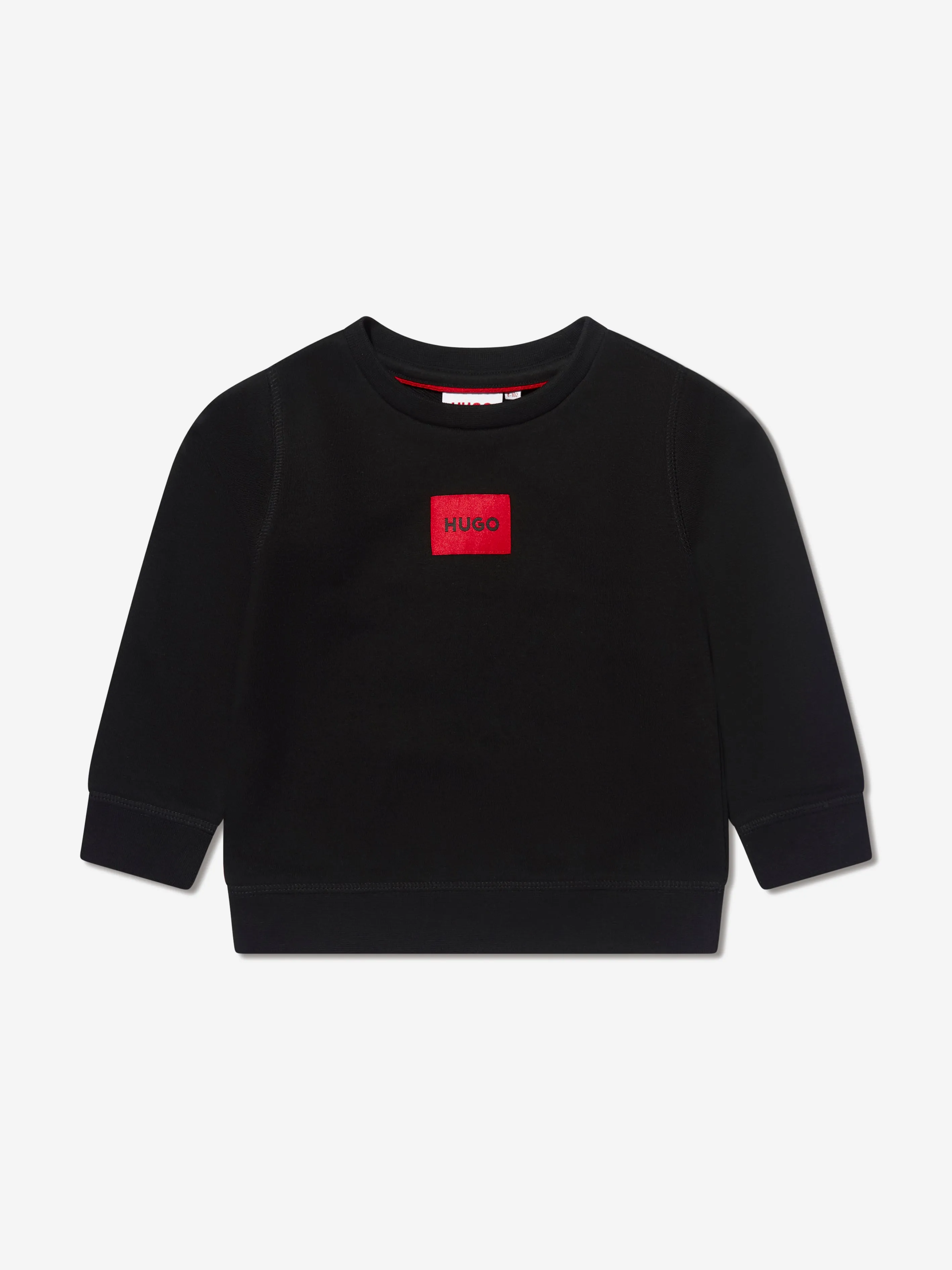 Hugo Boys Organic Cotton Logo Sweatshirt in Black