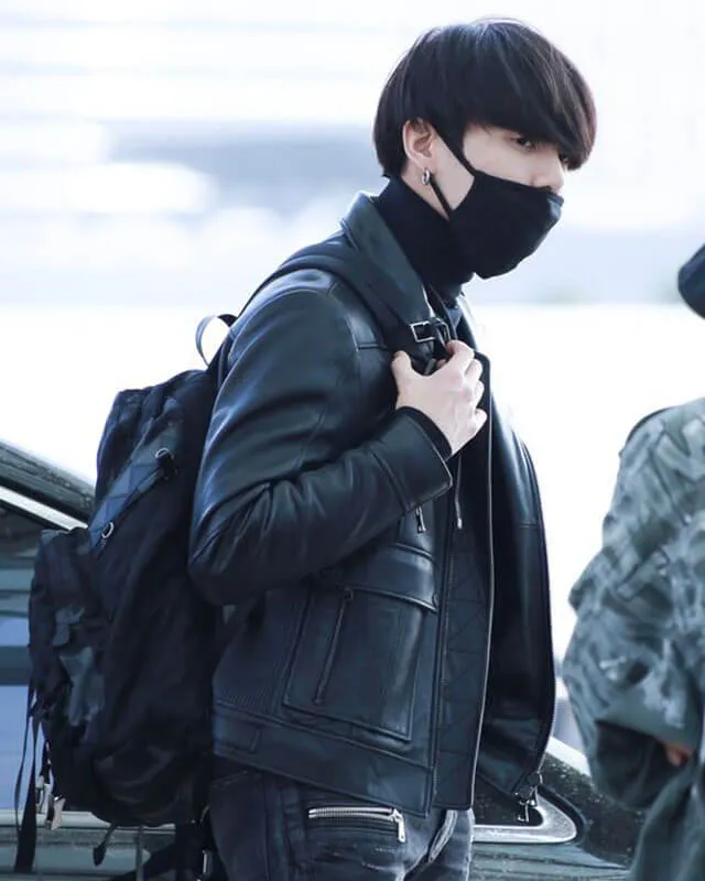 Incheon Airport Jungkook Leather Jacket