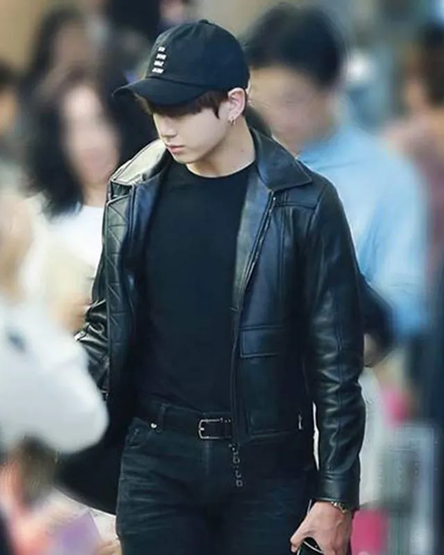 Incheon Airport Jungkook Leather Jacket