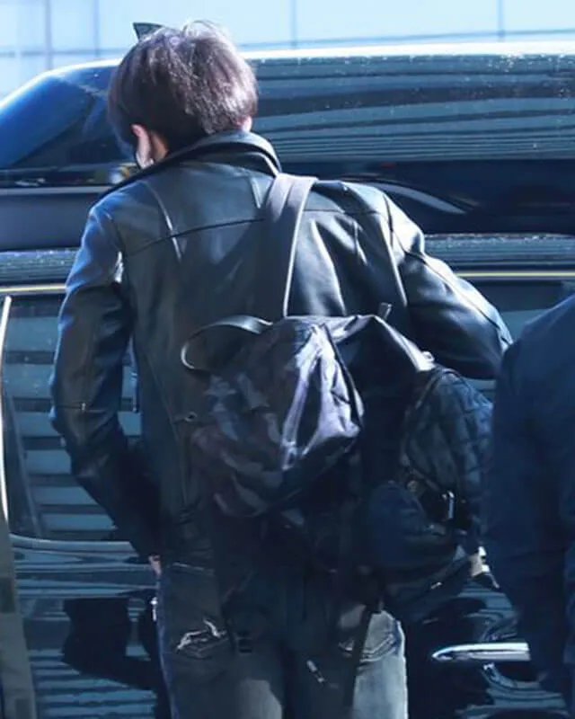 Incheon Airport Jungkook Leather Jacket
