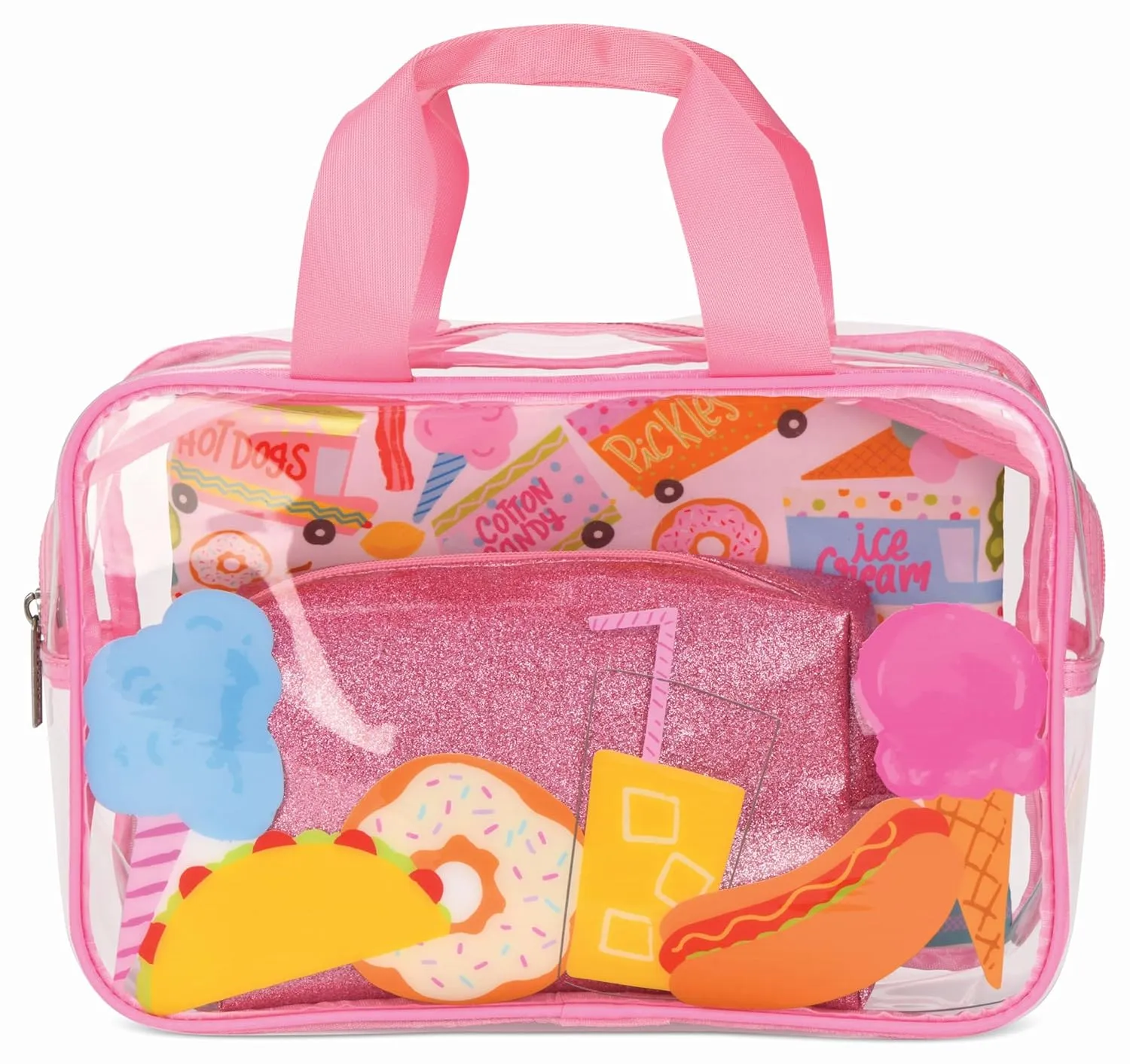 iscream 3-Piece Large, Medium and Small Bag Set for Toiletry and Cosmetic Storage and Travel - Food Truck Fun