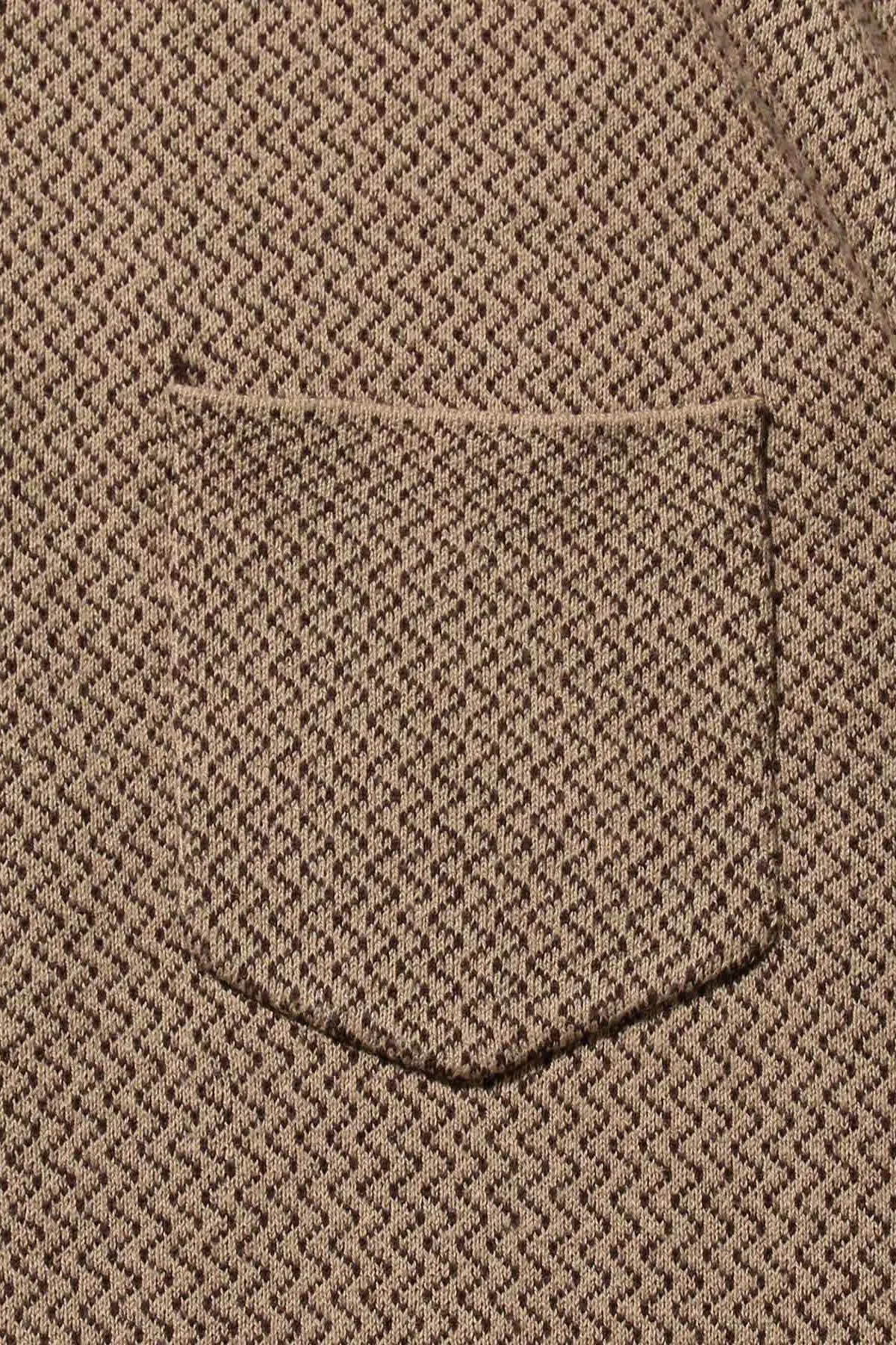 Knit Polo 2Tone Jacquard - Brown