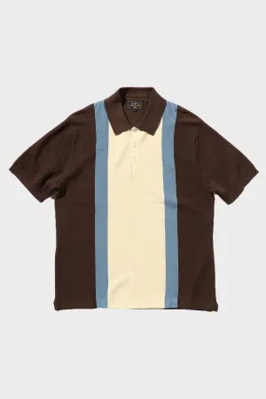 Knit Polo Stripe - Brown