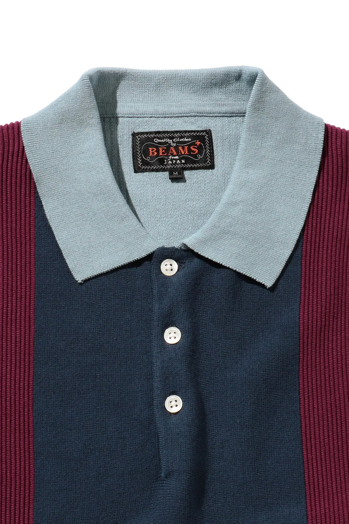 Knit Polo Stripe - Sax
