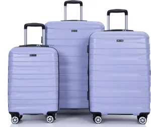Lightweight Expandable Luggage Set - 3PC Suitcase with TSA Lock, Spinner Wheels & Hooks (Light Purple)