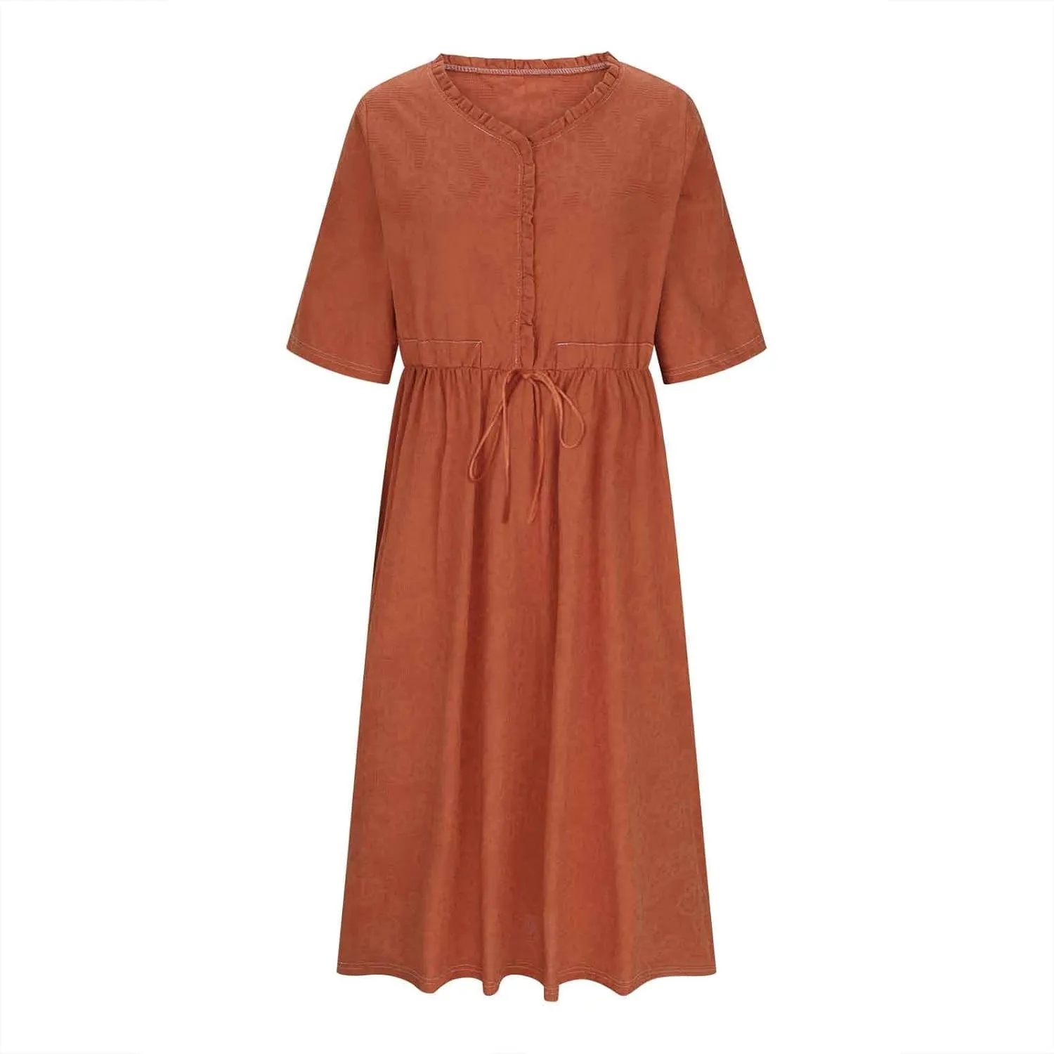 Linen Dresses for Women 2025 Summer Long Maxi Dress Short Sleeve Button Down Tshirt Sundresses Boho Beach Outfits