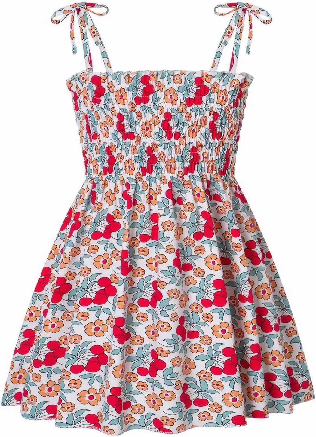 Little Girls Summer Floral Bohemian Dresses Toddler Flower Strap Beach Sundress