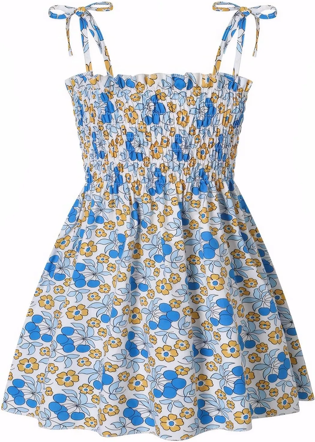 Little Girls Summer Floral Bohemian Dresses Toddler Flower Strap Beach Sundress