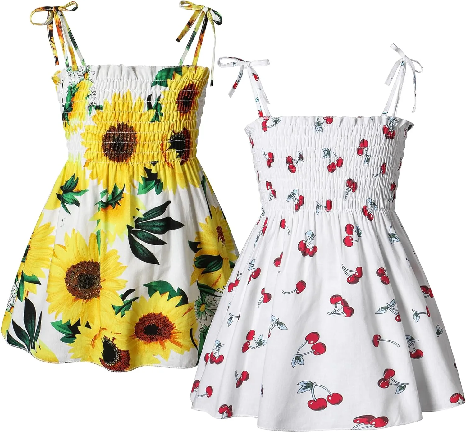 Little Girls Summer Floral Bohemian Dresses Toddler Flower Strap Beach Sundress