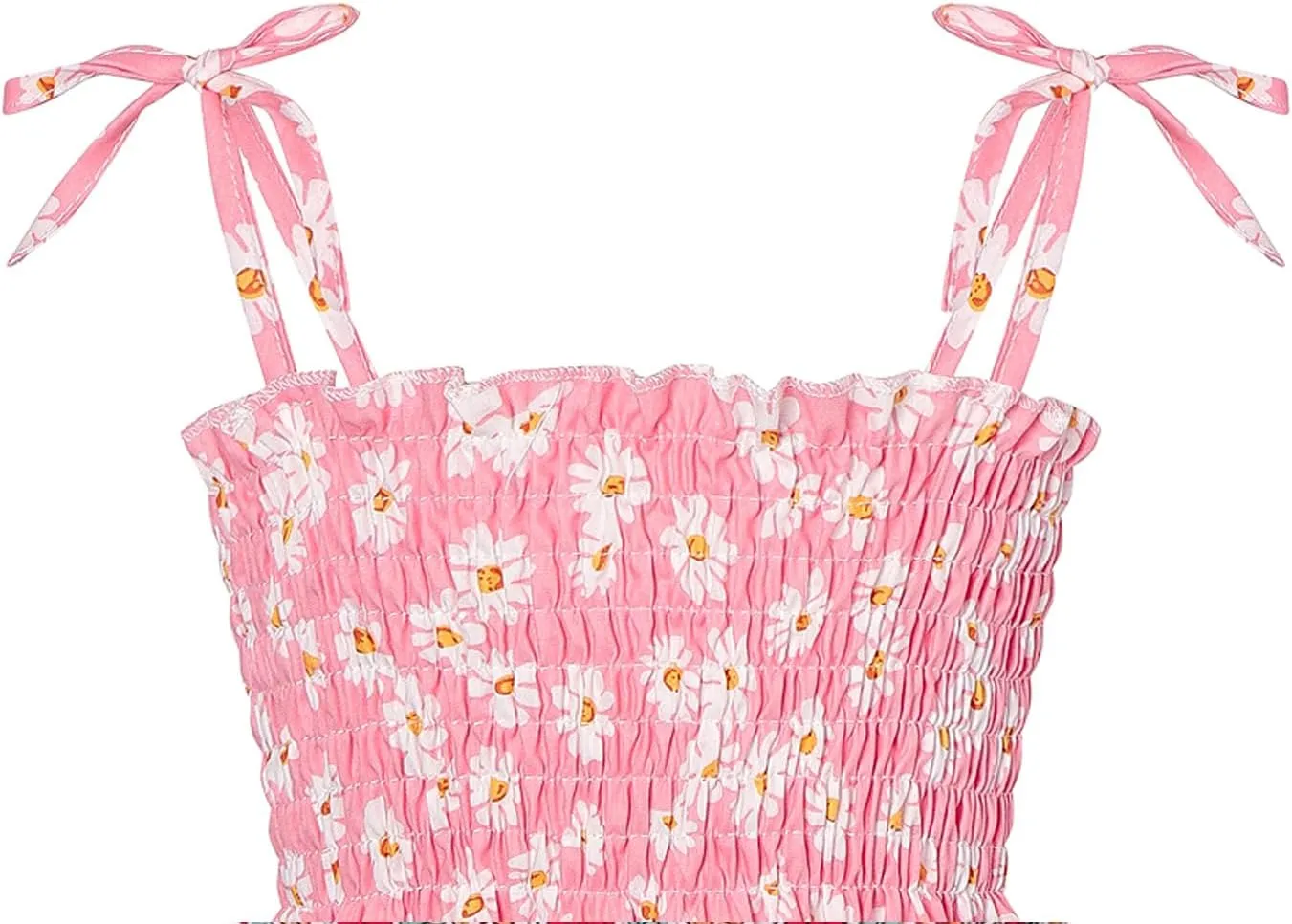 Little Girls Summer Floral Bohemian Dresses Toddler Flower Strap Beach Sundress