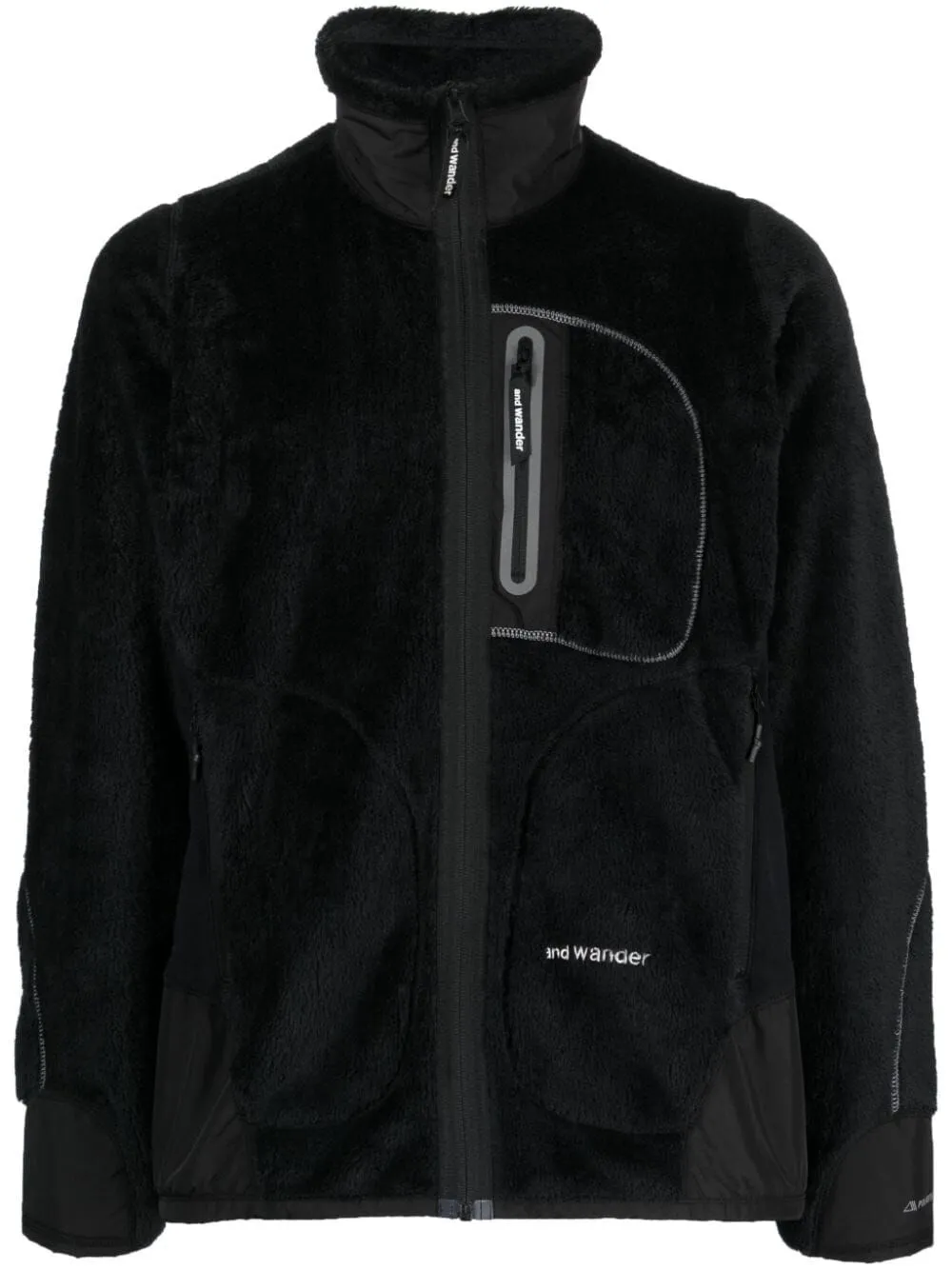 logo-embroidered fleece jacket