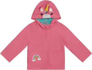 LONDON FOG Girls' Rainy Day Fun Hooded Rain Jacket Rainslicker