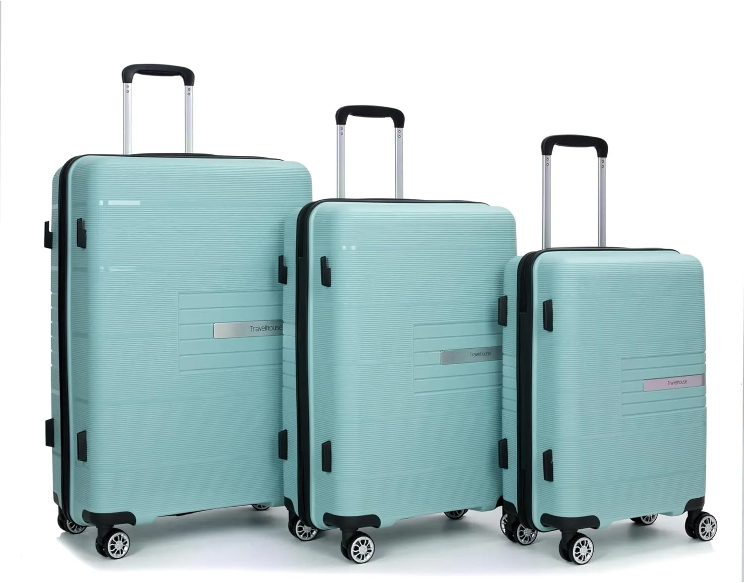 Luggage 3 Piece Sets with TSA Lock,Spinner Wheels,Carry On Hardside Travel Luggage(20"/24"/28"). (Light Green)