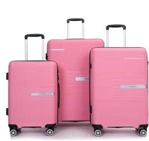 Luggage 3 Piece Sets with TSA Lock,Spinner Wheels,Carry On Hardside Travel Luggage(20"/24"/28"). (Pink)