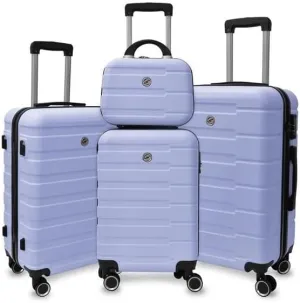 Luggage Bags for travel4 Piece Hard Shell Luggage Set,Carry on Suitcase with Spinner Wheels,Family Luggage Set,Lavender Purple(12/20/24/28in)