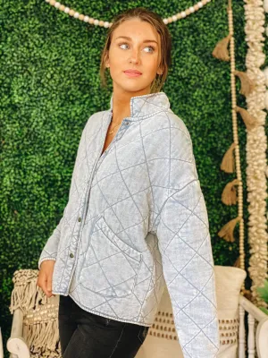 Maya Knit Denim Quilted Jacket