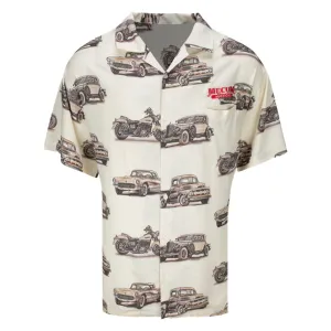 Mecum Auctions Beige Throwback Button Down T-Shirt