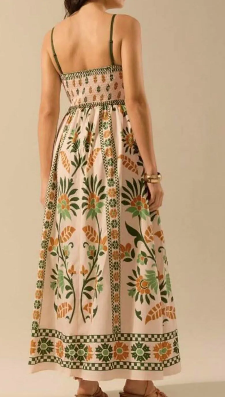 Melliflo Boho Summer Maxi Dress for Women 2025 Spaghetti Strap Floral Swing Beach Cami Sundress Holiday Party Long Dress