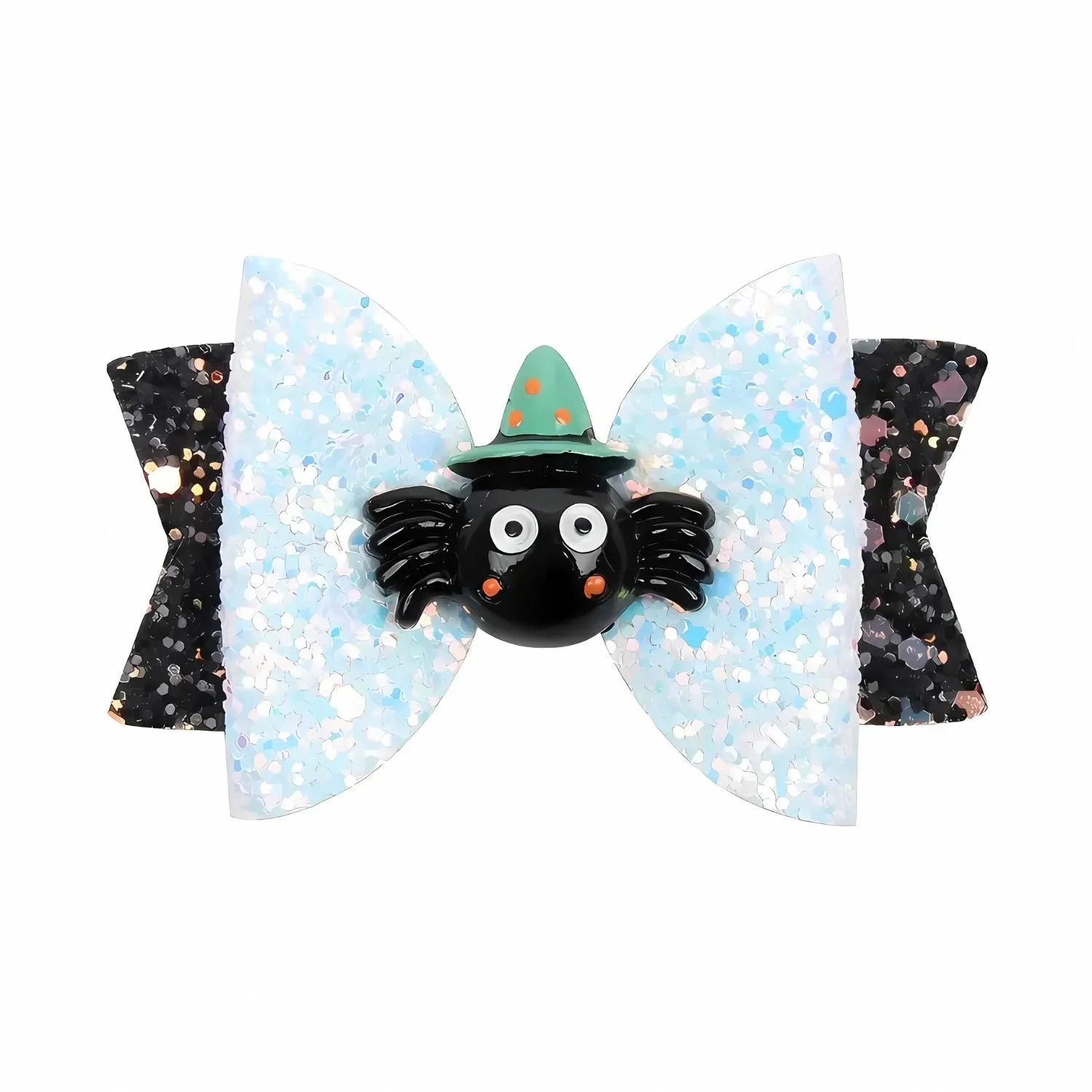 Mischief Spider Bowknot Hair Clips Glitter Halloween Hair Slide For Girls