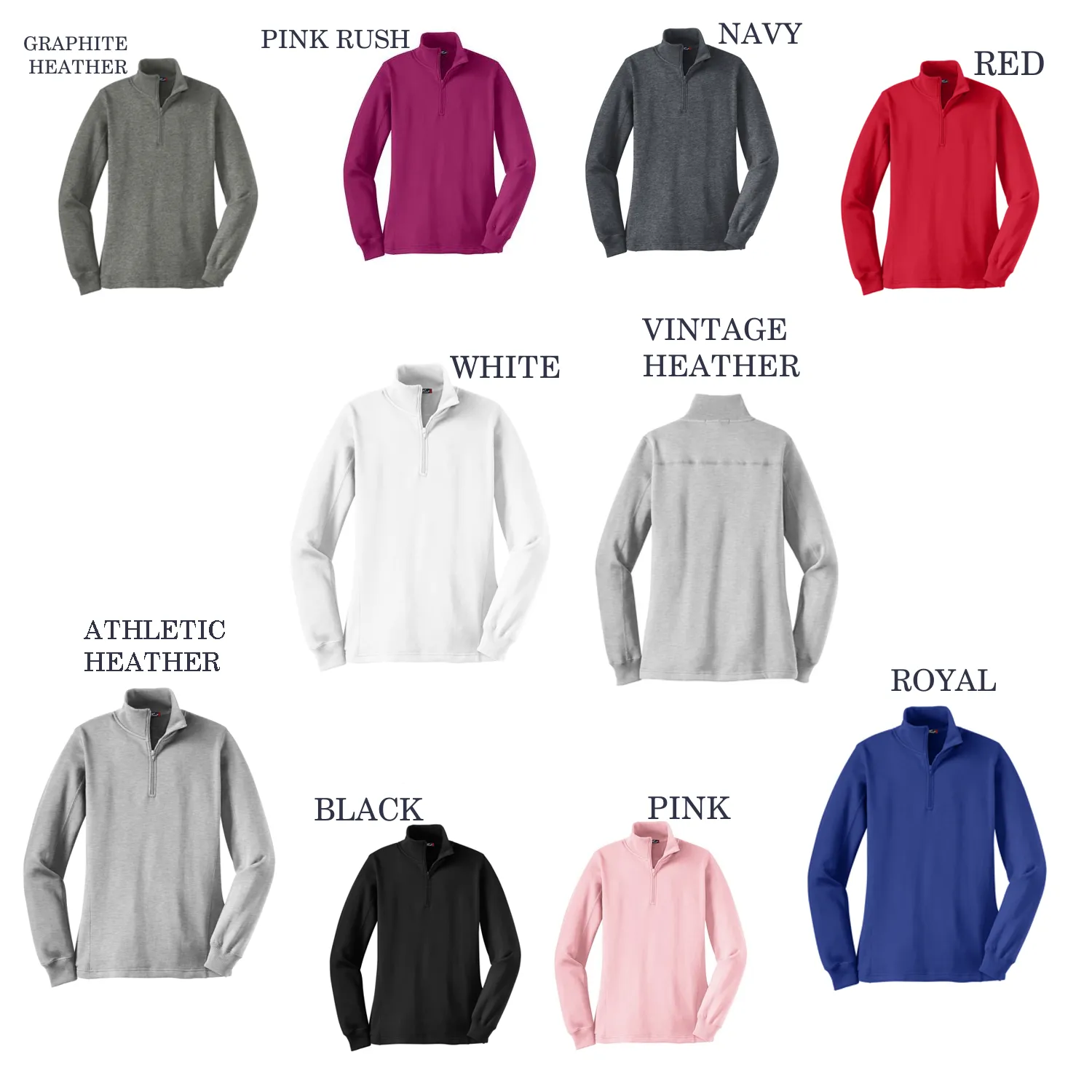 Monogrammed  Ladies 1/4-Zip Pullover Sweatshirt