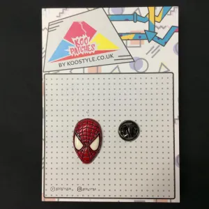 MP0161 - Red Spiderman Mask Super Hero Metal Pin Badge
