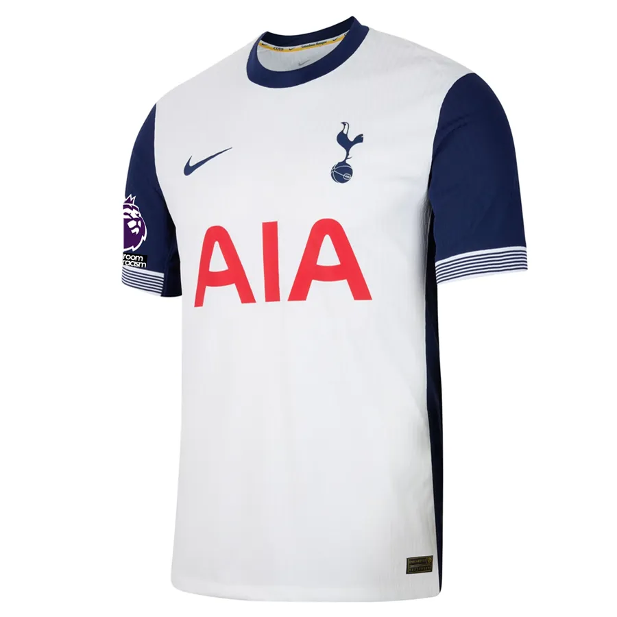 Nike Tottenham Authentic Pierre-Emile Højbjerg Home Jersey w/ EPL   No Room For Racism Patches 24/25 (White/Binary Blue)
