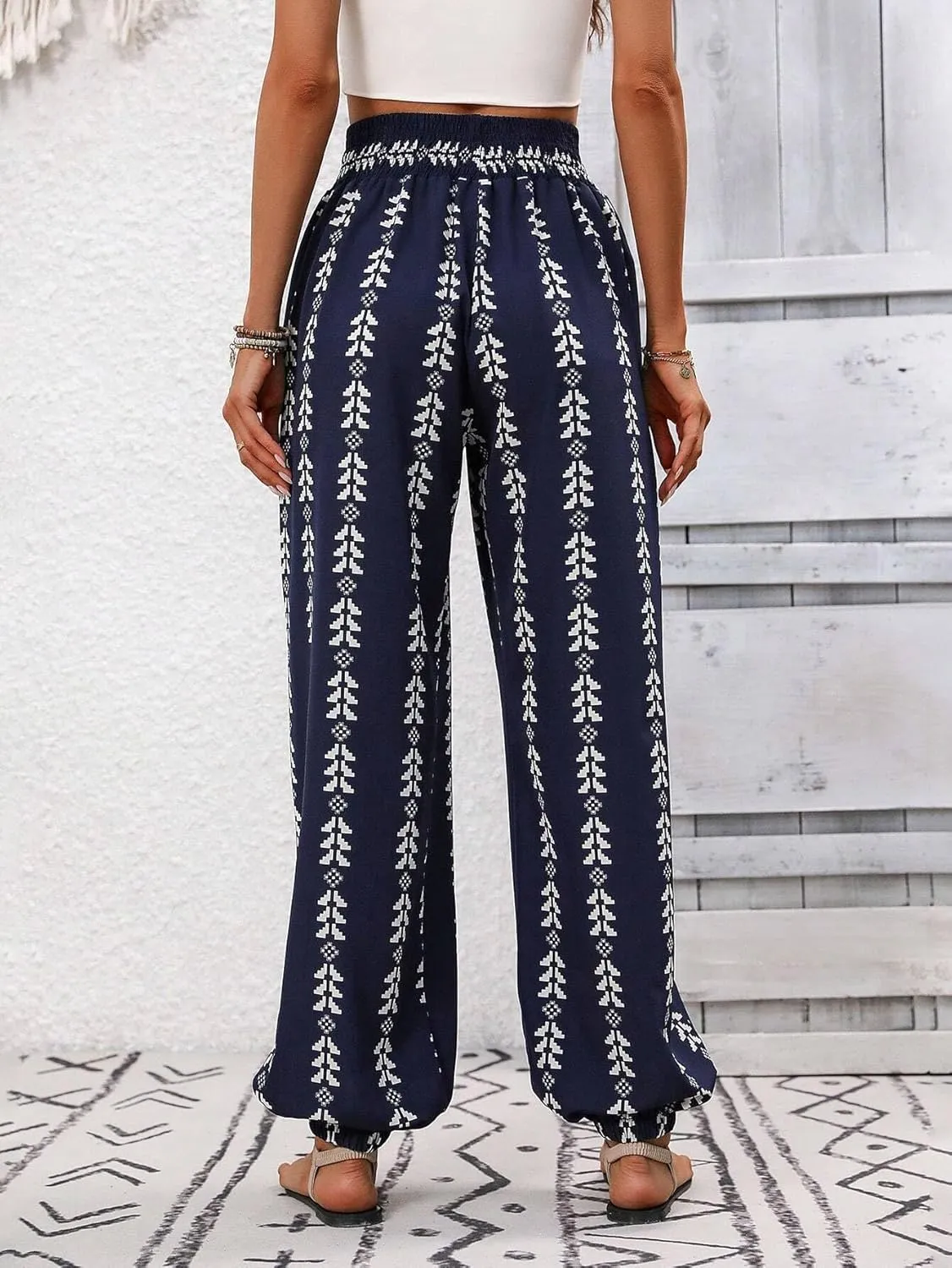 Palazzo Pants for Women Boho Summer 2025 Flowy Beach Outfits Hippie High Waist Yoga Trousers Casual Lounge Pant