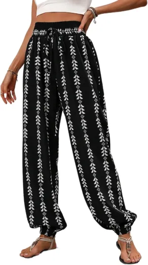 Palazzo Pants for Women Boho Summer 2025 Flowy Beach Outfits Hippie High Waist Yoga Trousers Casual Lounge Pant