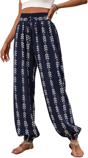 Palazzo Pants for Women Boho Summer 2025 Flowy Beach Outfits Hippie High Waist Yoga Trousers Casual Lounge Pant