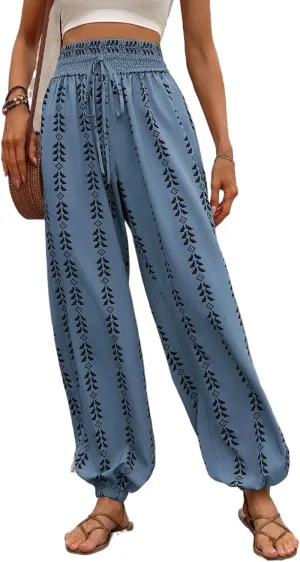Palazzo Pants for Women Boho Summer 2025 Flowy Beach Outfits Hippie High Waist Yoga Trousers Casual Lounge Pant