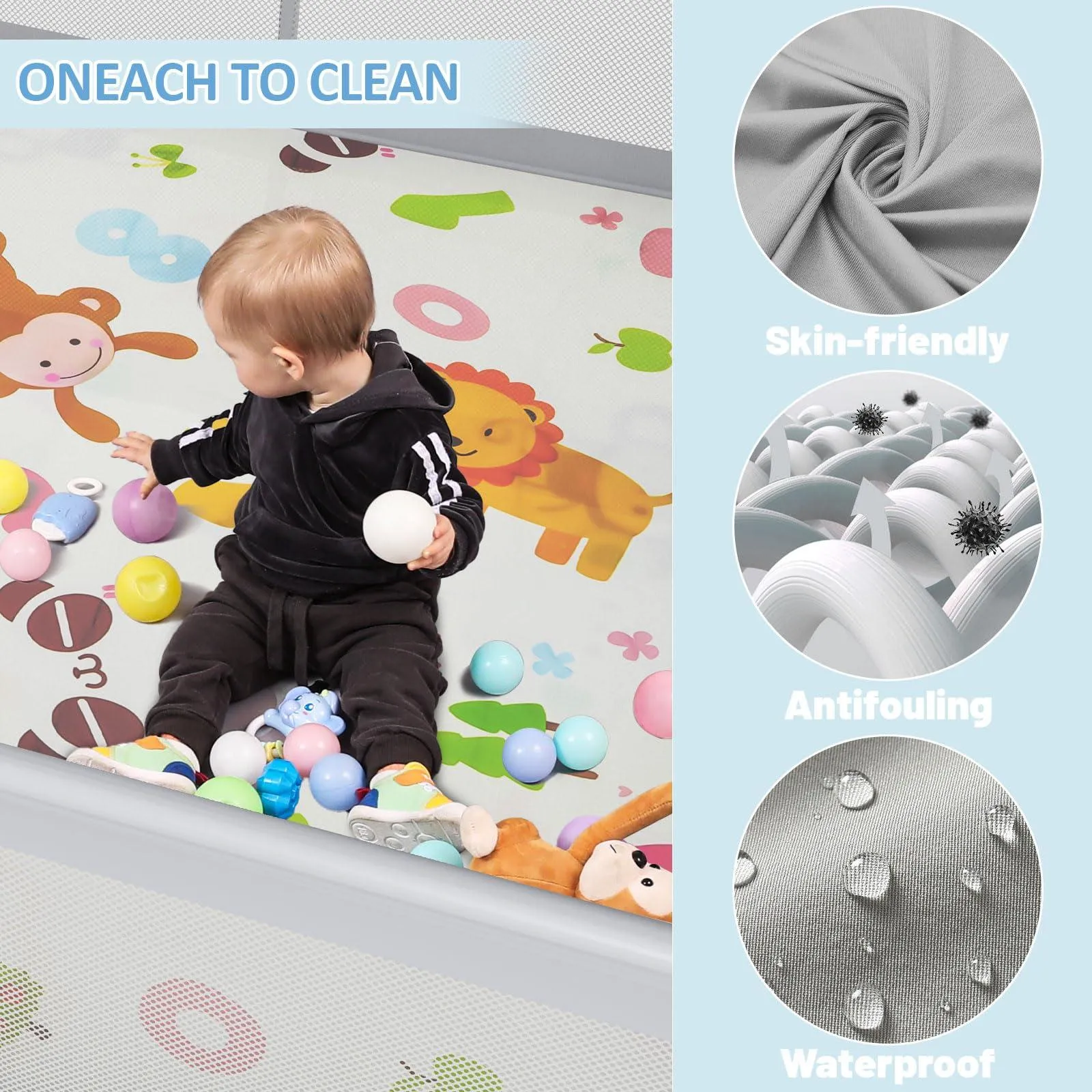 Palopalo Baby Playpen, 71"x59" Extra Large Playard for Babies and Toddlers
