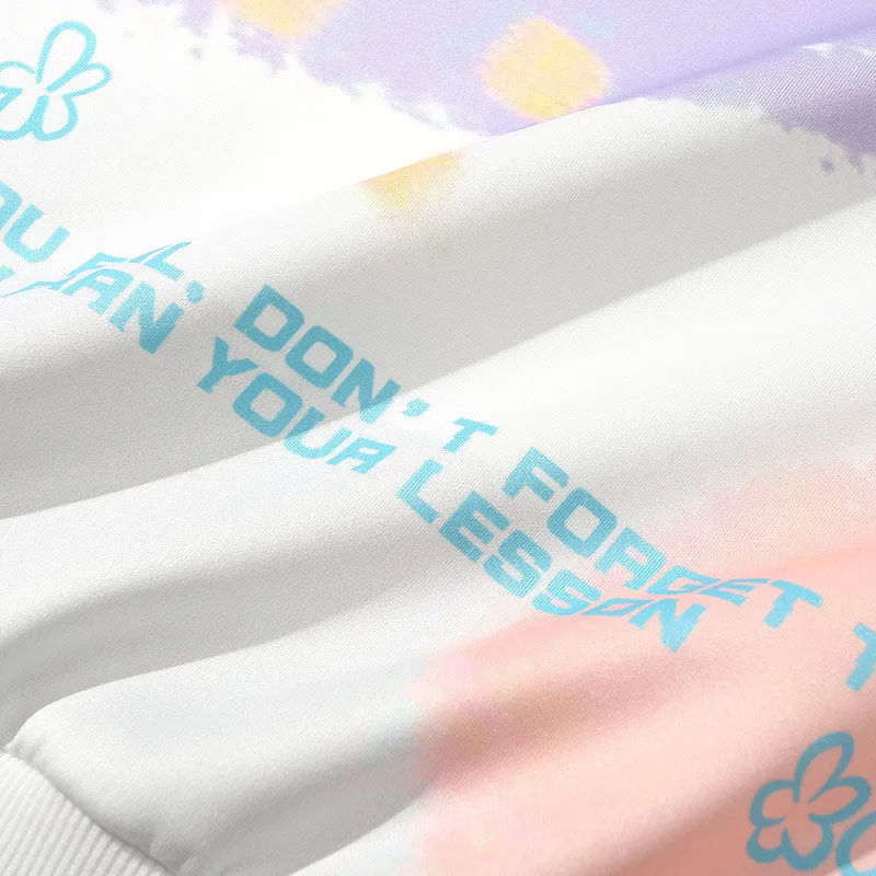 Pastel Spray Print Space Cotton Sweatshirt