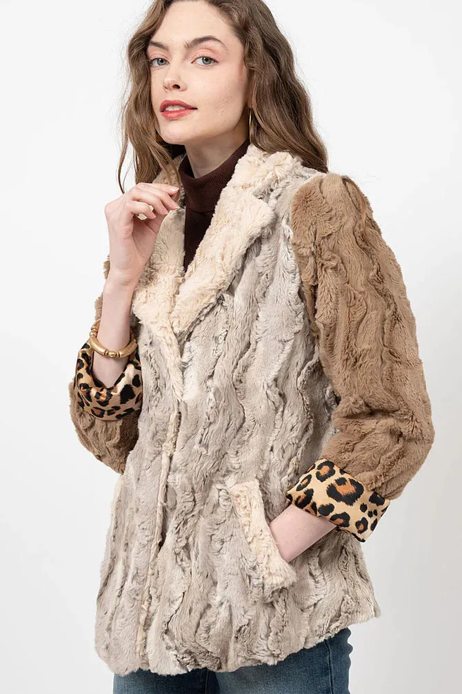 Patchwork Fur Jacket - Rabbit