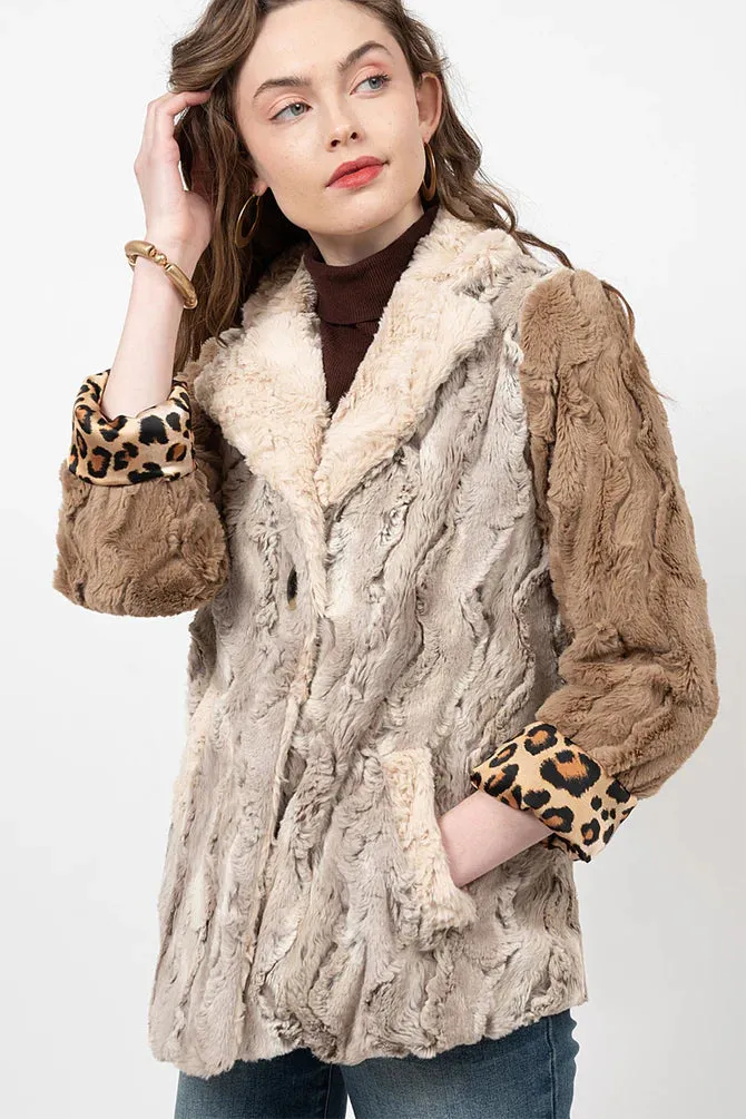 Patchwork Fur Jacket - Rabbit