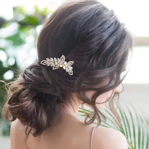 Pearl Shimmer Wedding Hair Comb, Headdress, Silver, Gold or Rose Gold 6036,6037,6035-Silver