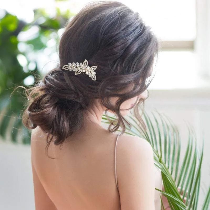 Pearl Shimmer Wedding Hair Comb, Headdress, Silver, Gold or Rose Gold 6036,6037,6035-Silver