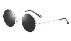 Polarized Round Sunglasses for Men in Black and Silver - Classy Style