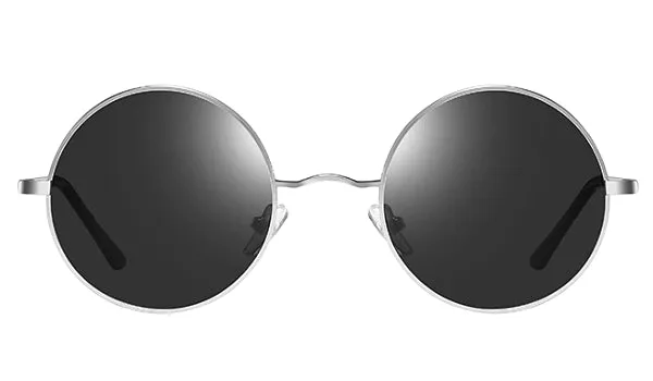 Polarized Round Sunglasses for Men in Black and Silver - Classy Style