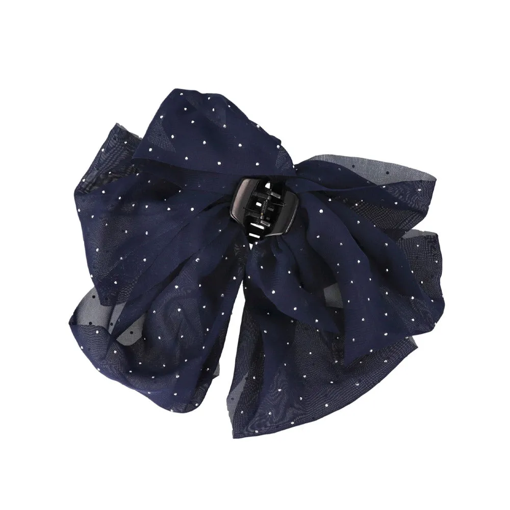 Polka Dot Layered Bow Hair Claw