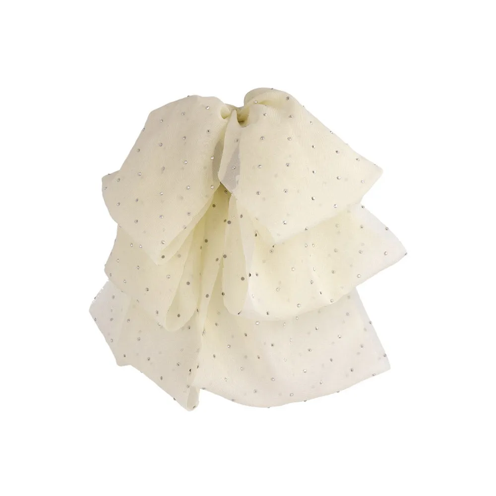 Polka Dot Layered Bow Hair Claw