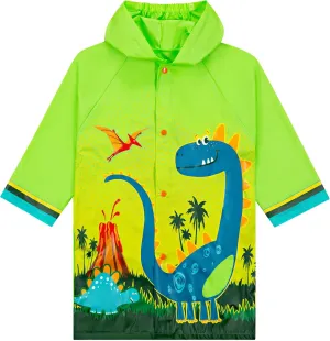 Puddle Play Kids Waterproof Hooded Rain Slicker  Lightweight Outwear Jacket in Fun Designs, Sizes 2-9 Years