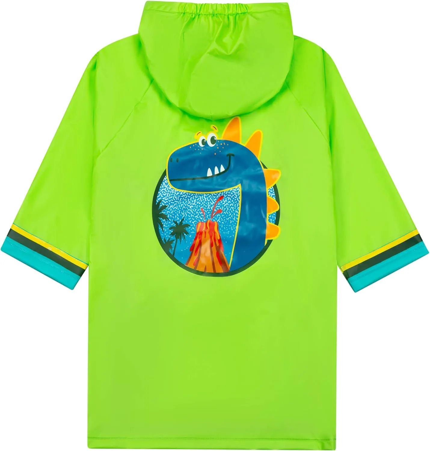 Puddle Play Kids Waterproof Hooded Rain Slicker  Lightweight Outwear Jacket in Fun Designs, Sizes 2-9 Years