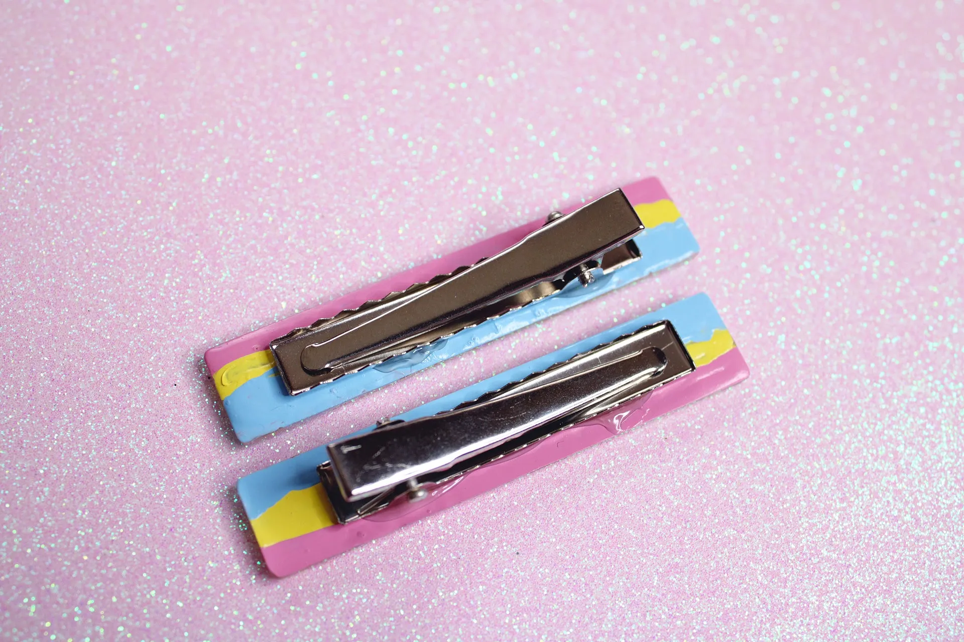 Rainbow Glitter Sparkle Hair Clips (Set of 2)