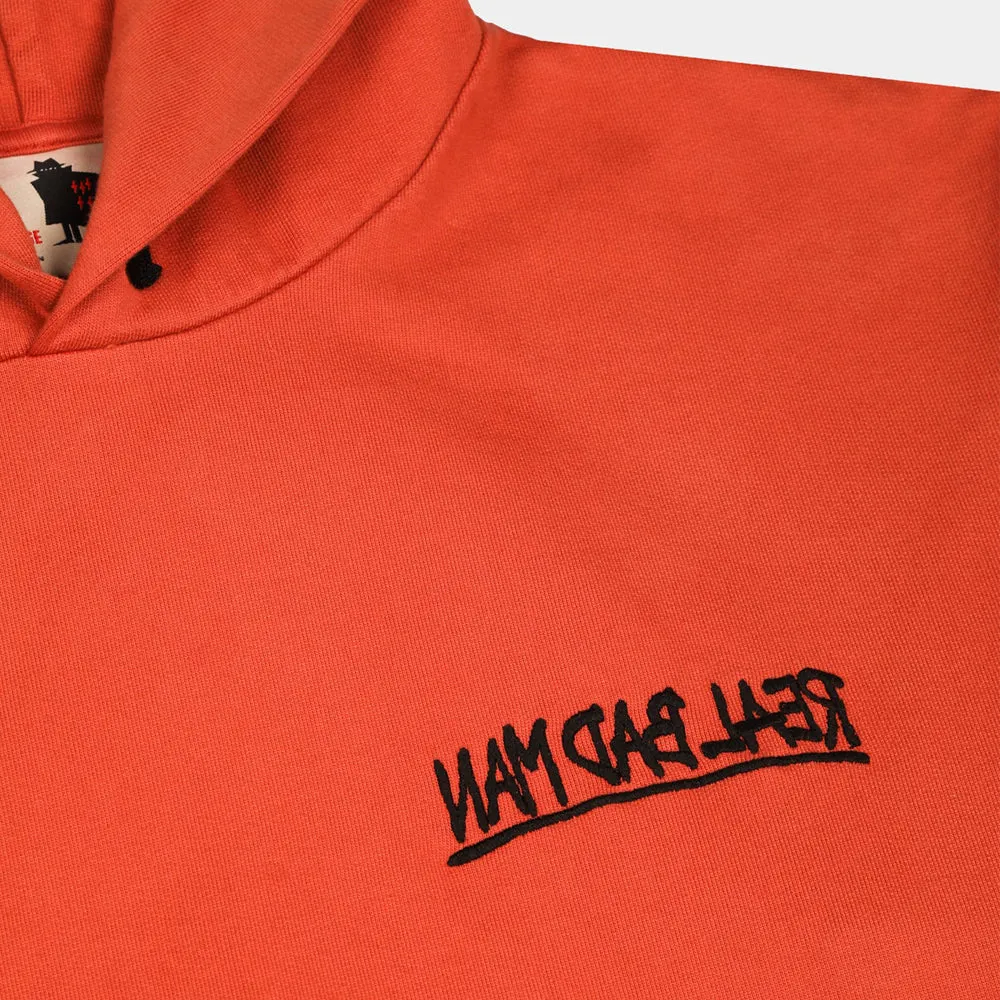 REAL BAD MAN BASSLINE HOODED SWEAT // DUSTY RED